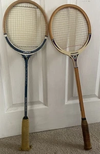NASRULLAH KHAN YELLOW DOT GRAND PRIX & HANIMEX 5005 WS WOODEN SQUASH RACKETS - Picture 1 of 13