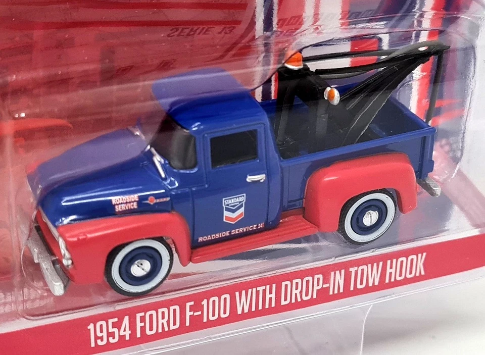Greenlight 1954 Ford F-100 Tow Truck "Standard" Blue 1/64 Diecast Model 41130A