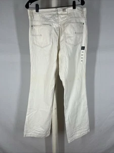 Pantalones de mezclilla elásticos calce ajustado Calvin Klein para hombre 34x32 blanco corte bota desgastado *mancha - Imagen 1 de 14