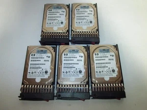 Lot Of 5 HP DG0300BARTQ 300GB 10K SAS 2.5'' Hard Drive W/caddy - Afbeelding 1 van 4