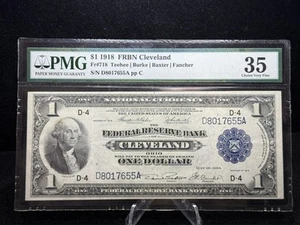 AC Fr 718 1918 $1 FRBN Cleveland PMG 35 Choice VF spread eagle !! - Picture 1 of 2