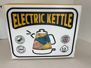 Hazel Quinn Retro Electric Kettle 1.7L 1200W Fast Boil Stainless Steel Floral - Picture 1 of 8