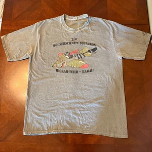 vtg 90s Kilban MouserSchmitt Squadron T-Shirt XL Hawaii Crazy Shirts Cat Plane - Picture 1 of 14