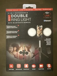 2-In-1 Extendable LED Double Ring Light With Bluetooth Remote Control - Picture 1 of 2