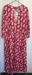 ADRIFT Kinsley Boho Maxi Dress in Sakura Cherry Size XL BNWT - Picture 1 of 8