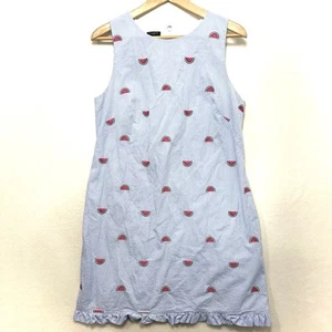Talbots Petites Gr. 12, 12p Wassermelone Seersucker ärmellos, bestickt, blau - Bild 1 von 11