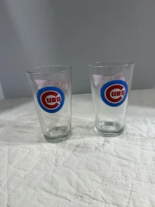 2 Chicago Cubs Budweiser Official Beer MLB 16 oz Pint Bier Libby Gläser - Bild 1 von 9