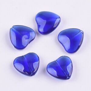 10pcs Heart Shape 20mm Glossy Crystal Glass Loose Beads for Jewelry Making
