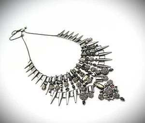 KENDRA SCOTT Seraphina Black Rhodium Plated MOP Agate Druzy Statement Necklace - Picture 1 of 9