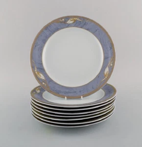 Ocho platos de cena de porcelana Royal Copenhagen Gray Magnolia. Finales del ... - Imagen 1 de 5