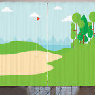 Golfplatz Szene Rustikale Gardine Feld Bäume Flagge