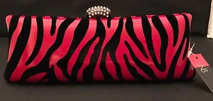 Pochette da sera di ispirazione designer stampa zebrata strass bling per matrimonio/prom. - Foto 1 di 12
