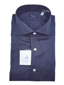 New FINAMORE Napoli HANDMADE Dress EDUARDO Shirt  Size 16.5 Us 42 Eu (FIN440) - Picture 1 of 2