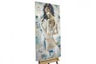 Acryl Gemälde 'FRAU MODERN BEIGE' | HANDGEMALT | Leinwand Bilder 60x120cm