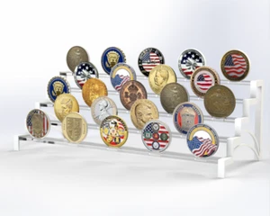 5 Shelves Acrylic Coin Display-23 coins each. - Picture 1 of 3