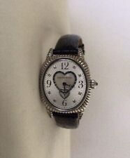 Judith Ripka Sterling Case Mother-of-Pearl Watch runs new battery leather band