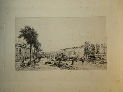 Maxime LALANNE 1827-1886 Gravure EAU FORTE VUE DE PARIS IMPRESSIONNISME 1870 - Photo 1/2