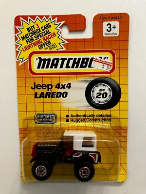 Jeep Matchbox 1991 4x4 Laredo coche de metal fundido a presión Foto 1 de 4