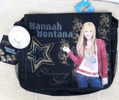 Bolso Mensajero HANNAH Montana NUEVO 14"x10" Grande Bolso para Libros Mochila Nuevo con Etiquetas Miley Cyrus Foto 1 de 4