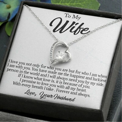 Collar Colgante Forever Corazón Boda Aniversario Regalos Para Esposa de Marido Foto 1 de 4