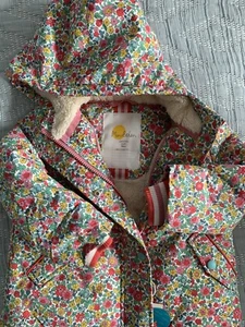 Mini Boden Coat Girls 2t 3t Liberty Floral Pink Warm Kids Water Resist - Picture 1 of 5