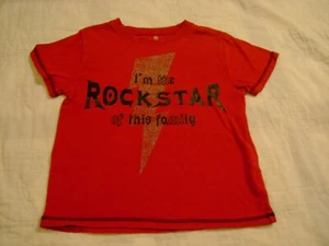 Okie Dokie Red ROCKSTAR Top Shirt Size 7 XL Short Sleeve 100% Cotton  - Picture 1 of 2