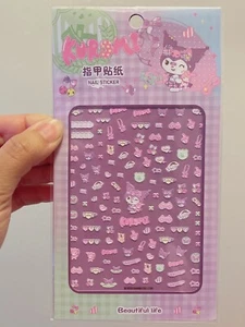 Sanrio KUROMI Nail Embossed Sticker Fast Free Shipping - Picture 1 of 2