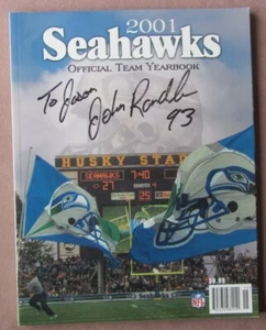Vintage 2001 Seahawks Official Team Yearbook AUTOGRAPHED JOHN RANDLE Football - Picture 1 of 12