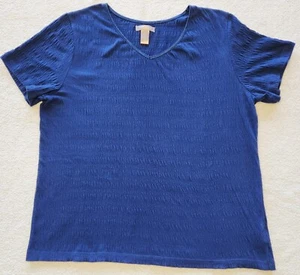 White Stag ~ Women's Short Sleeve Top ~ Size Medium ~ Blue ~ Textured - Picture 1 of 6