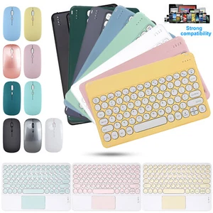 Wireless Bluetooth Touchpad Round Keyboard Mouse For IPad Android Samsung Tablet - Picture 1 of 62