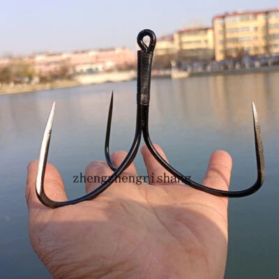 5pcs Big Treble Fishing Hooks Fishing Three Anchor Hooks Big Game Tackle Hook - image 1 of 4