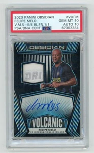 2020 Obsidian Felipe Melo Volcanic Material Blue Finite 1/1 Auto PSA 10/10 - Picture 1 of 2
