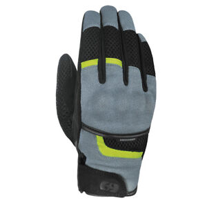 Oxford Brisbane Air Short Vented Motorcycle Motorbike Gloves Charcoal Grey Fluo