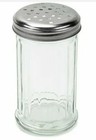 Set of 1 - 12 Oz. Cheese Shaker Seasoning Dispenser, Glass, Perforated Steel Lid