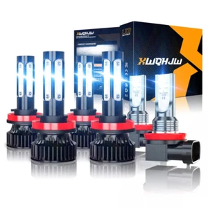 H9 + H11 + H11 LED Headlight Fog Bulbs Kit For Chrysler Town & Country 2010-2016 - Picture 1 of 9