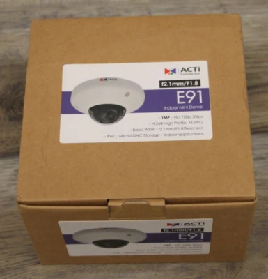 ACTi E91 Indoor Mini Dome  HD 720p 30fps - Image 1 of 4