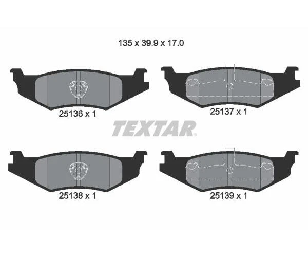 Textar Juego Pastillas de Freno para Chrysler Visión Neon Estrato Dodge Trasero - Imagen 1 de 1