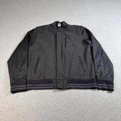 Куртка мужская Nike большая серая шерстяная смесь университетский бомбардировщик спортивная одежда на молнии уличная - Изображение 1 из 4
