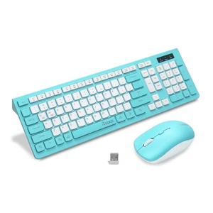 Wireless Keyboard and Mouse Combo for Windows, 2.4 Ghz Wireless, 12 Multimedia a - Photo 1/12