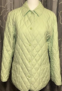 Brooks Brothers Quilted Jacket Womens 4 Green Snap Front Pockets - Picture 1 of 5