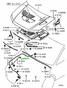 Cable, Hood Lock Release For: Mitsubishi Lancer Evo 7 8 9 (CT9A) - Picture 1 of 1
