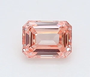 Emerald 0.18ct Fancy Intense Pink VVS2 CVD IGI loose lab grown diamond - Picture 1 of 3