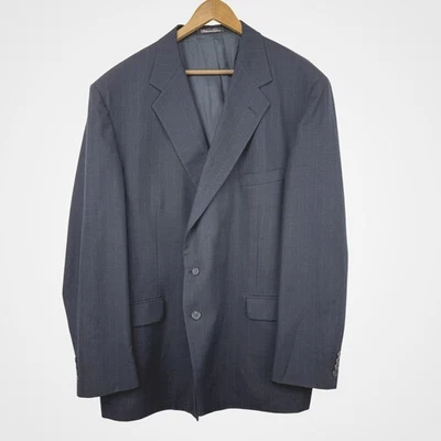Blazer Stafford Para Hombres 56L Azul Marino Rayas Lana Traje Chaqueta Hecho en EE. UU. Clásico Foto 1 de 4