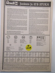 Revell 1:48 Scale Instructions & Decal Sheet Junkers Ju 87B Stuka - Picture 1 of 2