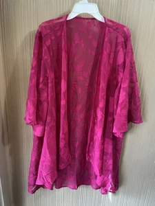 Women’s Plus Size Emery Rose Pink Floral Kimono Size 3X - Picture 1 of 5