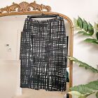 Michael Kors Size 4 Made In Italy 100% Wool Black Patterned Tweed Pencil Skirt