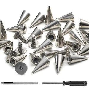 100 Set Punte e Borchie 12MM Punte per Abbigliamento Borchie in Metallo Rivetti per Lea... - Foto 1 di 7