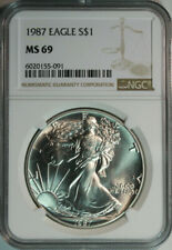 1987 NGC Silver American Eagle Dollar MS69 / Freshly Graded / No Milk Spots