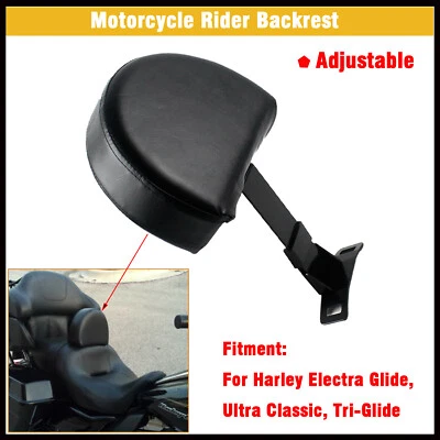 Motorcycle Black Driver Rider Backrest Fit For Harley Touring Electra Tri Glide Foto 1 de 4