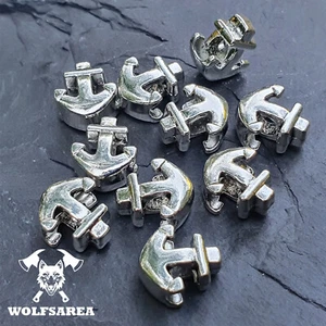 Großlochperlen 10 x Antik Silber Anker Perlen Paracord Metallperlen Anchor - Bild 1 von 12